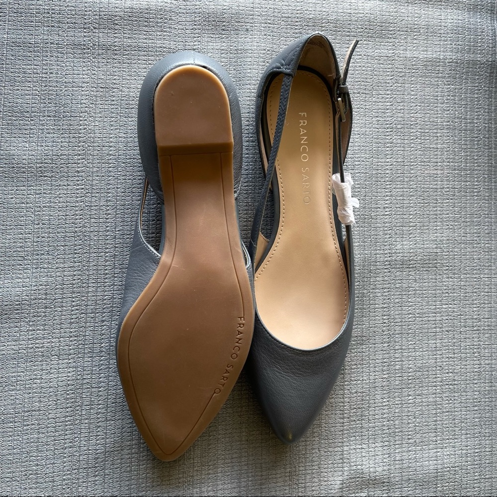 Franco Sarto Leather Leigh Gray Flats Size US 6.5